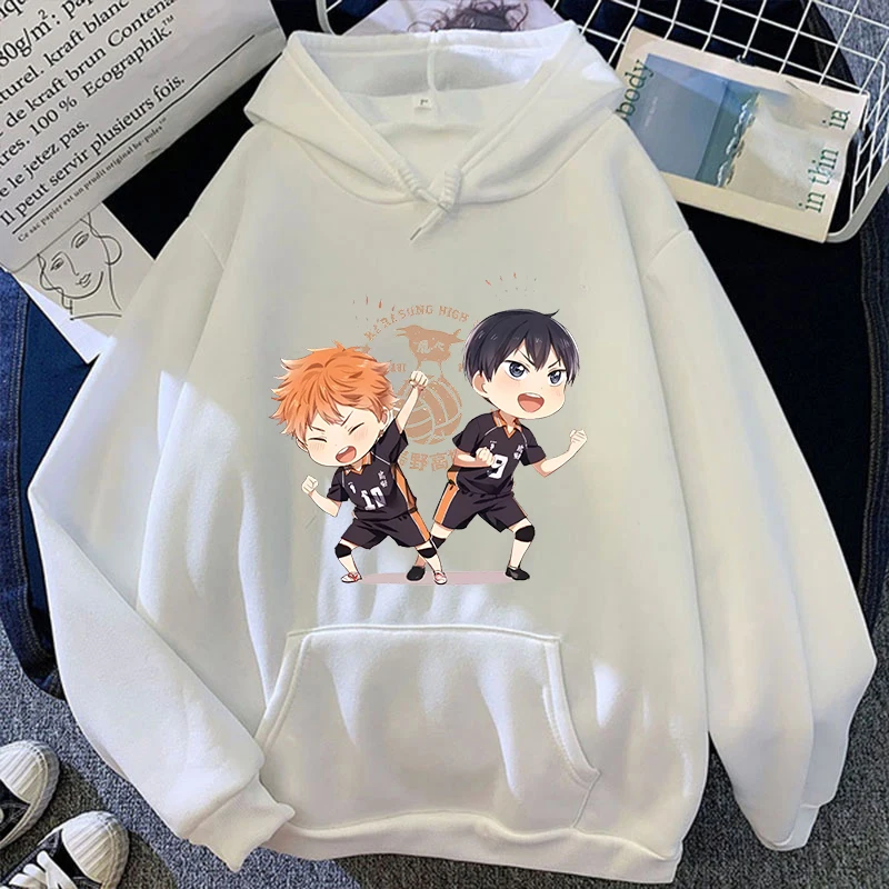 New Anime Hinata Shoyo Tobio Kageyama Cartoon Hoodies Women Girl Long Sleeve Sweatshirt Female Casual Loose Hoodies