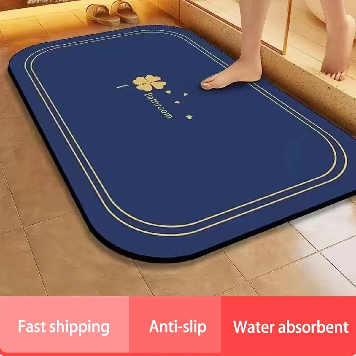 

Diatom Mud Soft Floor Mat Bathroom Toilet Door Absorbent Foot Mat Household Anti Slip Quick Drying Mat Toilet Entrance Carpet