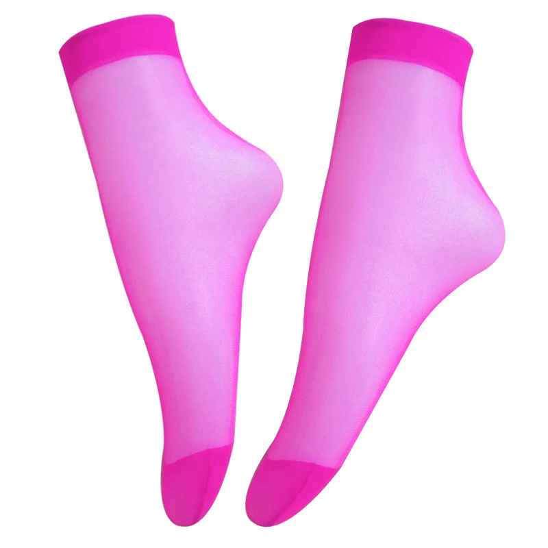 Neon Transparent Socks Women Cute Candy Color Silk Socks For Women Summer Fashion  Elasticity Breathable Thin Short Ankle Sock