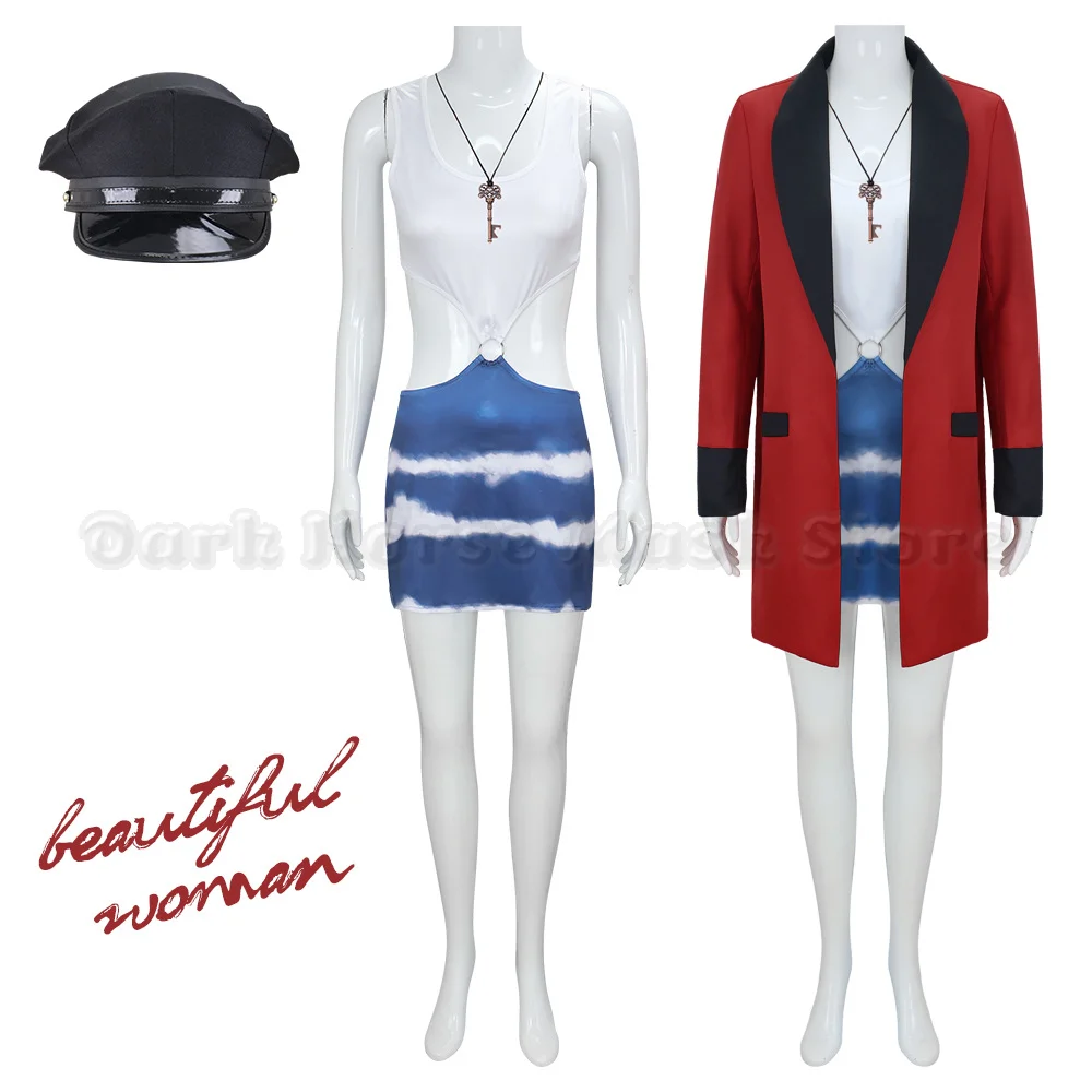 Vivian Ward Cosplay Costume Movie Pretty Woman Red Blazer Halloween Carnival Roleplay Outfit for Women Party Dress view 2
