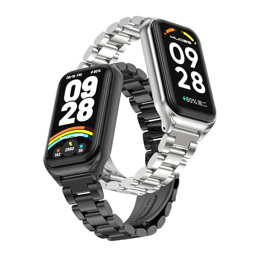 Ремешок для Mi Band 9 Active Браслет-браслет для Xiaomi Band 8 Active Watchband Mi Band 8 Active Ремешок на запястье из нержавеющей стали