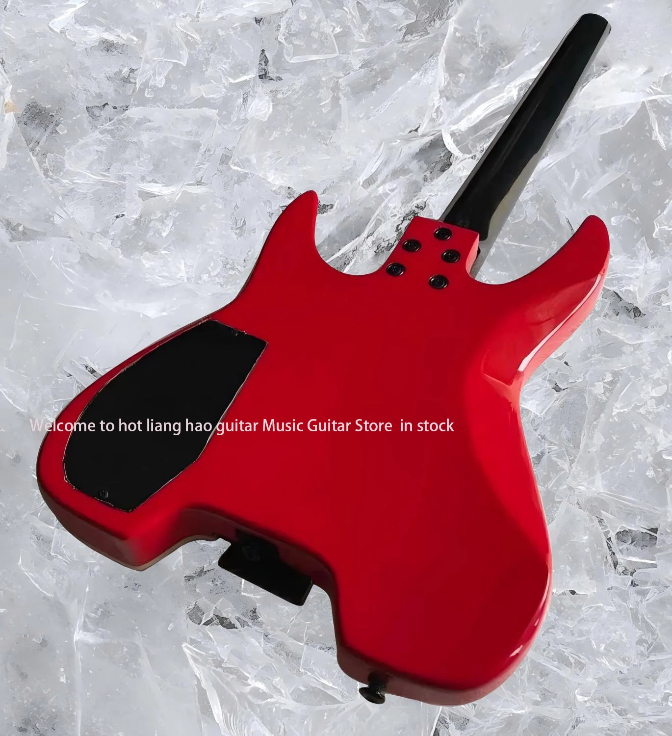 جيتار مقطوعة الرأس بألوان حمراء 6 أوتار على شكل شتاينبرغر موسيقى معدنية محمولة تقبل مخصص بأي نمط #6