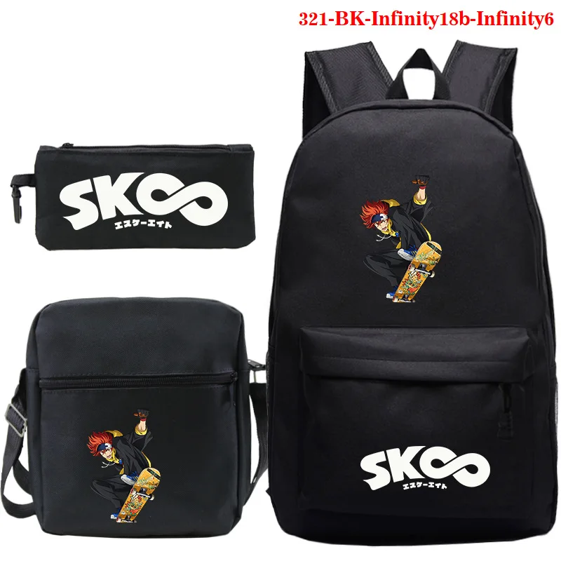 Anime SK8 The Infinity Backpack For Boys Girls Student Schoolbag Book Bags 3Pcs/set School Mochila Teen Travel Knapsack