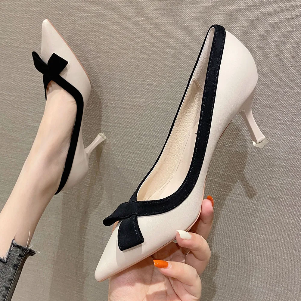 

7cm Fashion New High Heels Pumps Pointed Toe Shallow Mouth Ladies Dress Shoes for Women 38 39 40