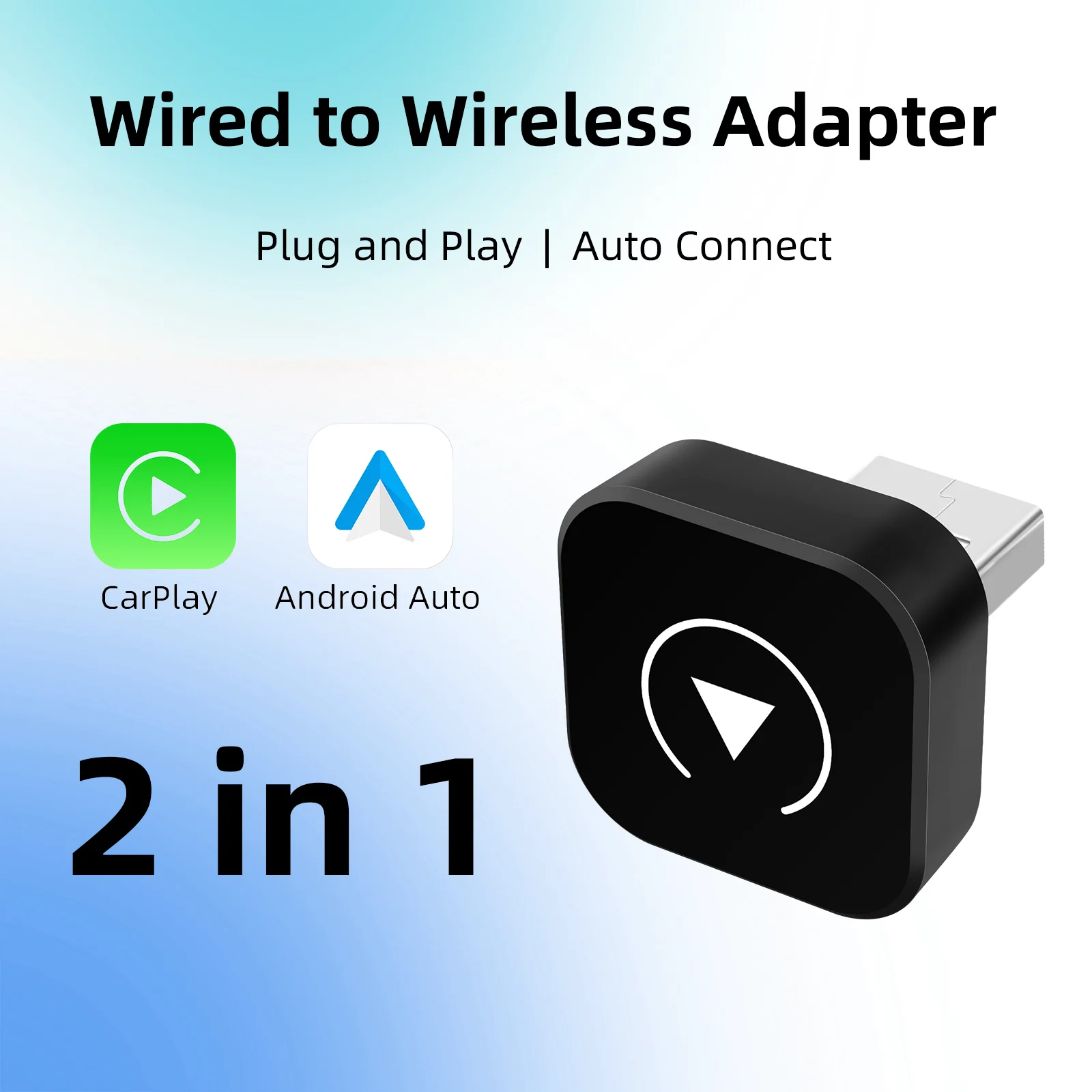 Ezonetronics 2in1 Wired To Wireless CarPlay Adapter Android Auto Dongle Smart AI Box High Quality Car Accessories Intelligent