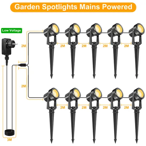 2/4/6/8/10 Lights Low Voltage Landscape Lighting 12V/27V Outdoor Lamp Garden Decoration Outdoor Lighting 800LM Landscape Light