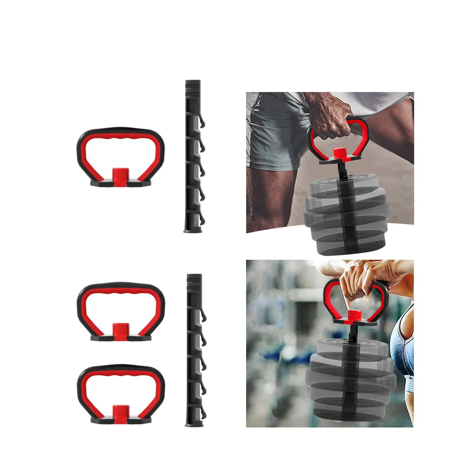 Weight Adjustable Kettlebell Handle with Base for Plates Dumbbell Grip Gym Hand Grips for Full Body Training Exercise Equipment