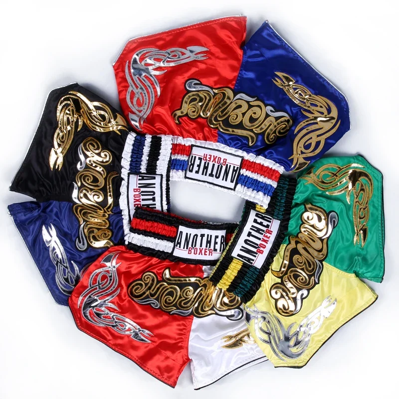 2024 Men\'s Boxing Pants Printing MMA Shorts Fight Grappling Short Polyester Kick Gel Boxing Muay Thai Pants Thai Boxing Shorts