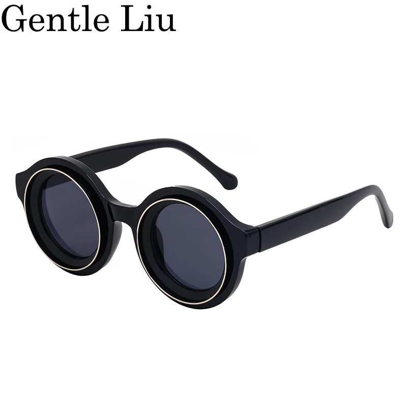 

Солнцезащитные очки в стиле стимпанк мужские, круглые Роскошные брендовые дизайнерские солнечные очки в маленькой оправе, с защитой от ультрафиолета, лето 2024