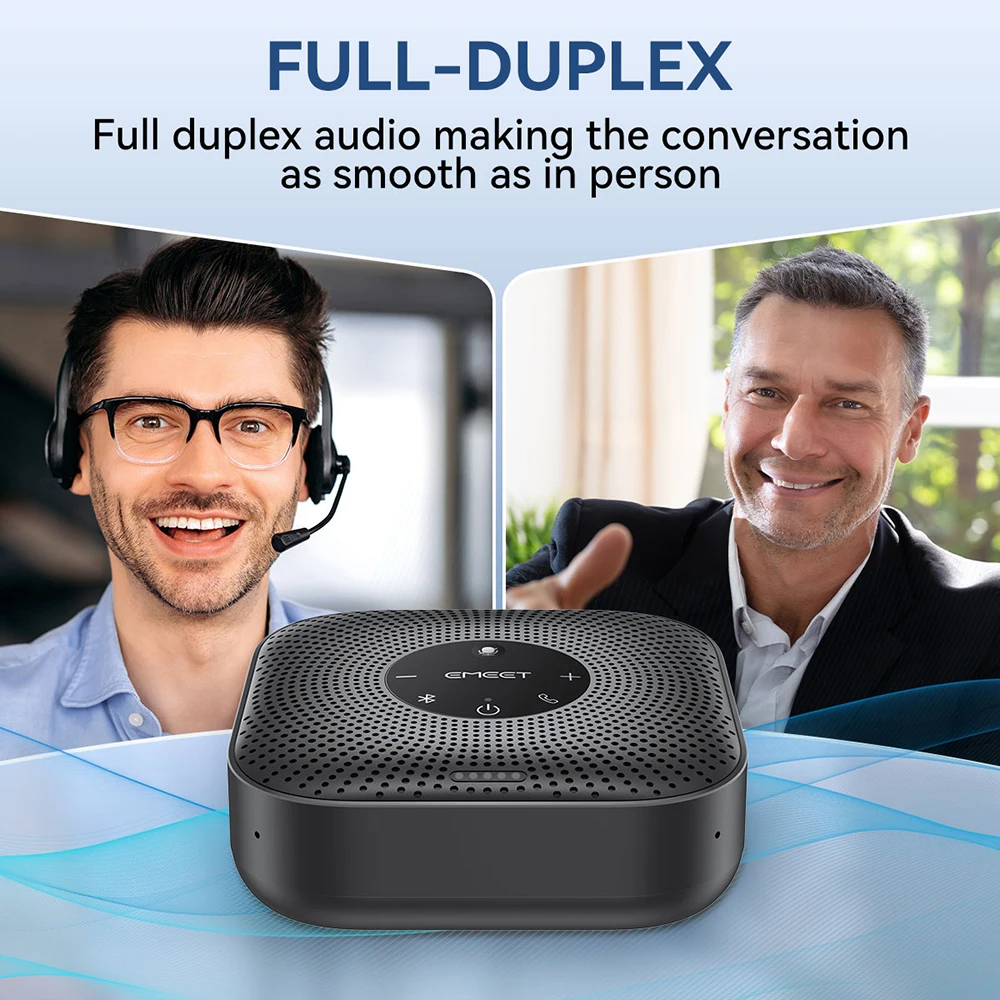 EMEET Kabelloser Konferenzlautsprecher 360 ° Sprachbesprechungsmikrofon mit 4 Geräuschunterdrückungsmikrofonen Bluetooth-Freisprecheinrichtung für das Büro – Detail 6