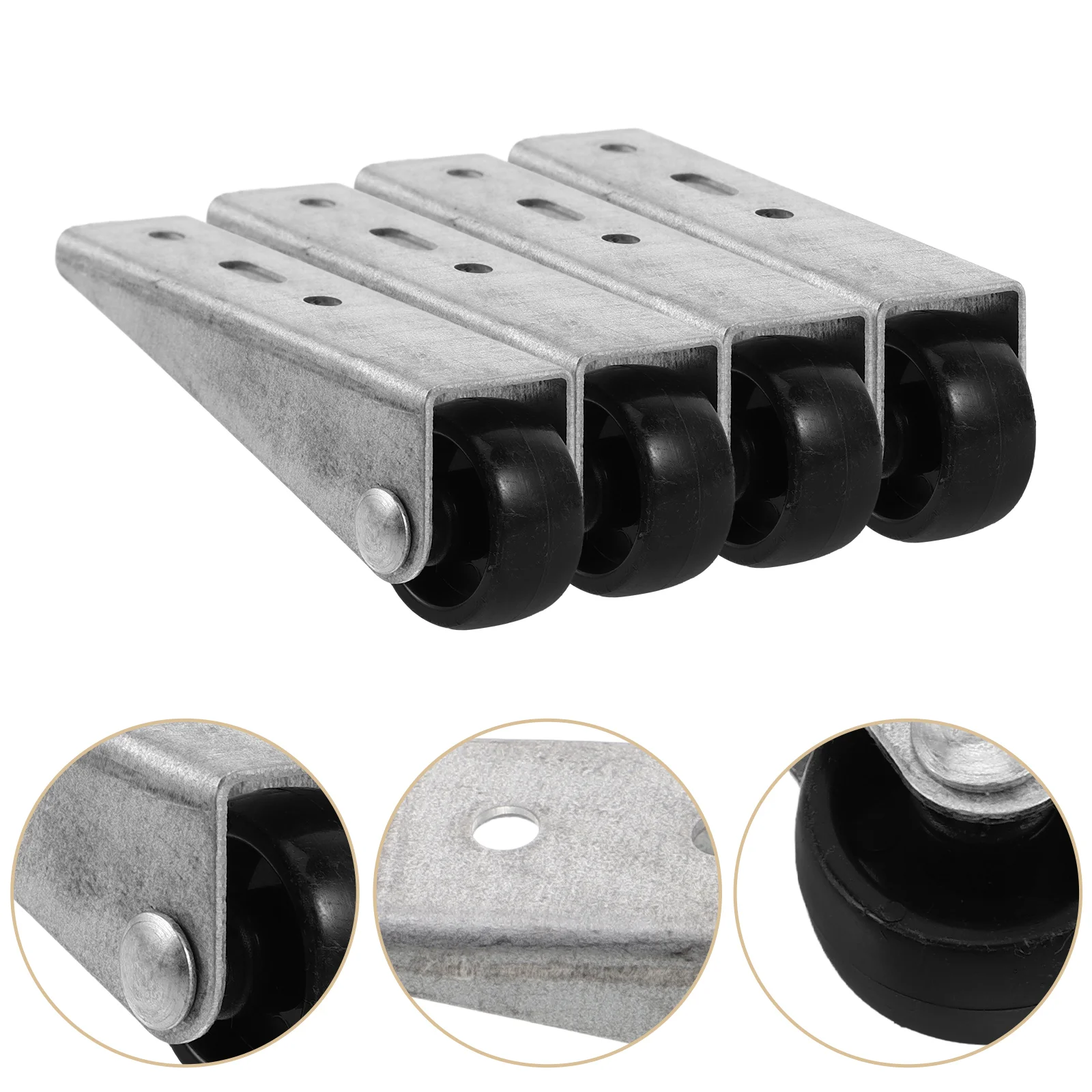 

5 Pcs Caster Wheels Pulley Door Bottom Roller Garden Smooth Mobility Directional Guide Black Sliding Screen