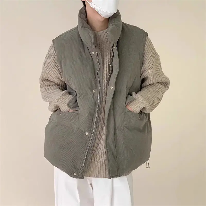 

Жилеты, толстые женские осенние вельветовые жилеты на пуговицах в стиле гранж, модная лоскутная многослойная городская офисная одежда без рукавов для поездок на работу