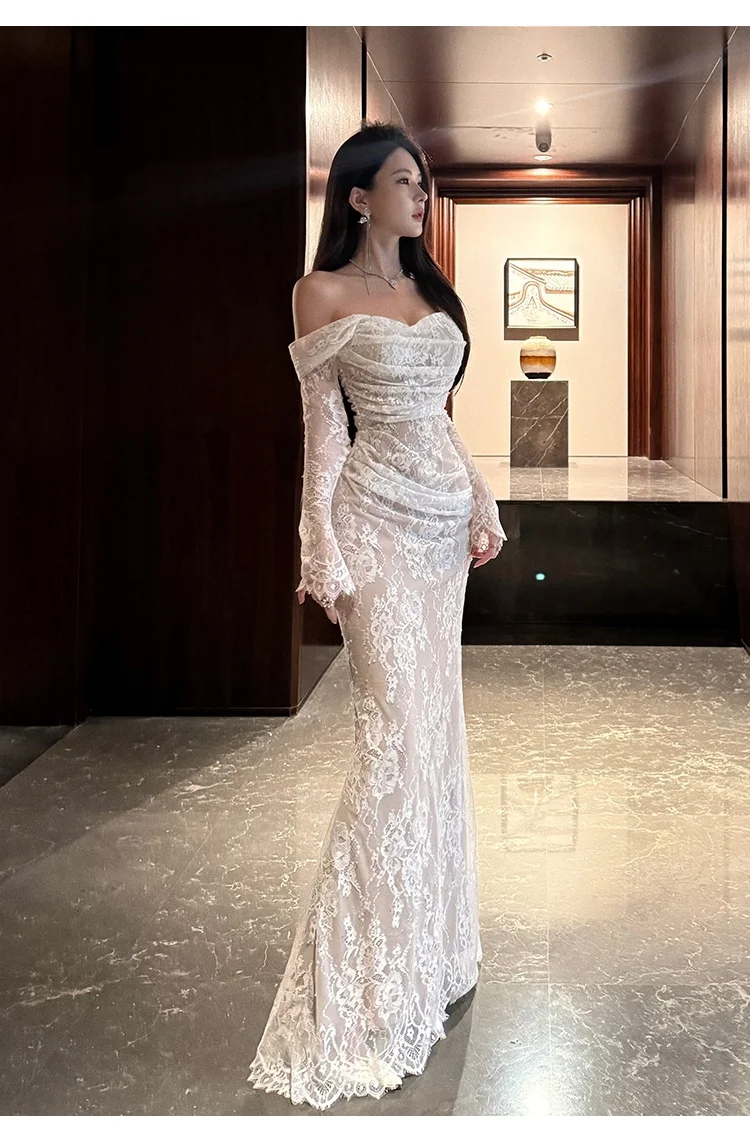 Sexy Womens Dresses Ele Casual Solid Slim Slash Neck Vintage Party Long Dress Female Clothes IC Robe Vestidos New