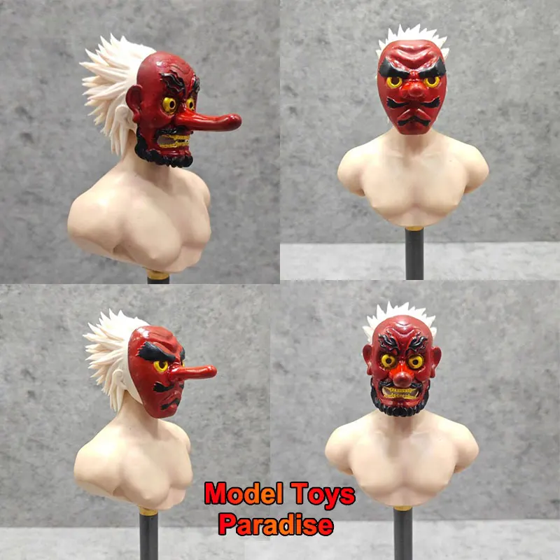 

1/6 1/12 Scale Soldier Japanese Tengu Mask Anime Prajna Samurai Model Accessories Fit 12'' 6'' Action Figure Body