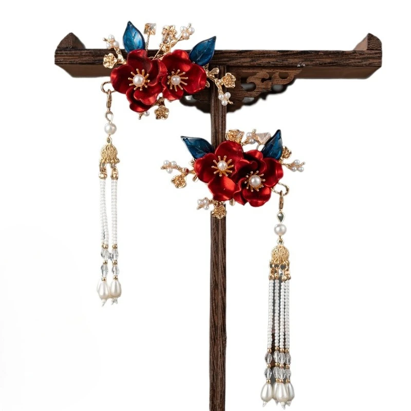 vintage-xiuhe-bridal-dress-accessories-red-hairpin-wrapping-tassel-u-hairpin-wrapping-headgear