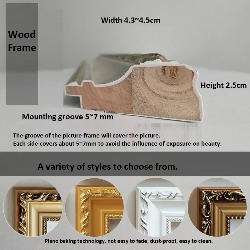 Customized Wooden Oil Painting Outer Frame ,Strip Cross Stitch Picture Frame, 8K Frame - Image 2