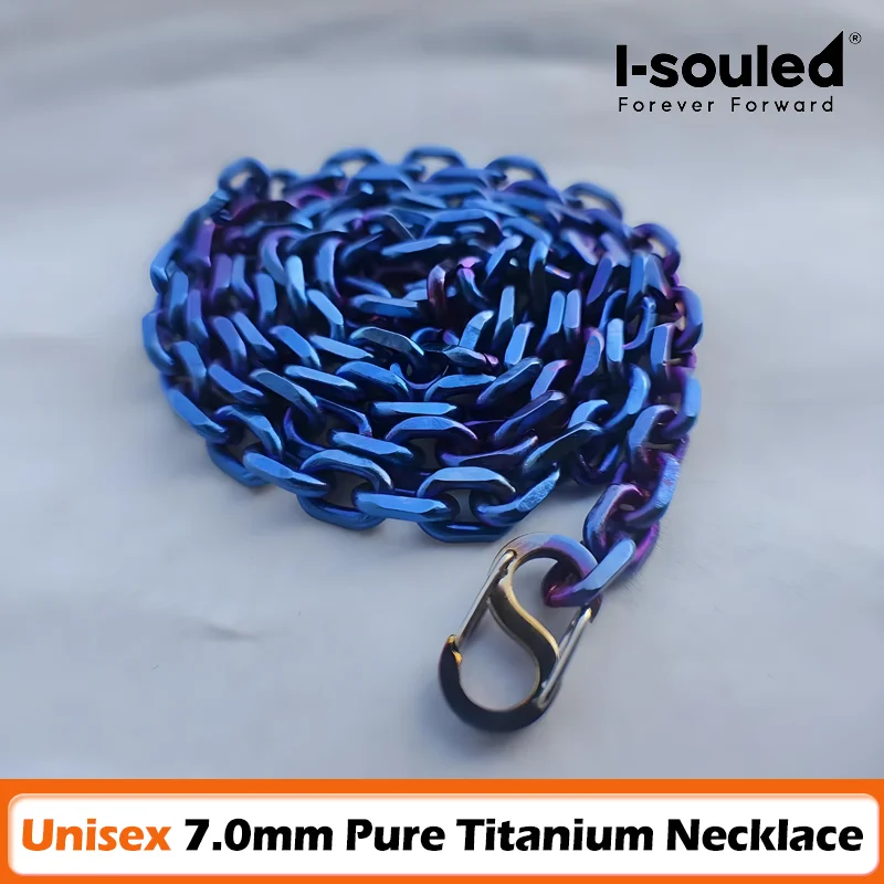 Collar de cadena de ancla de titanio de lujo de 7 mm: diseño de ancla ancha, regalo ideal para navegadores y amantes del océano