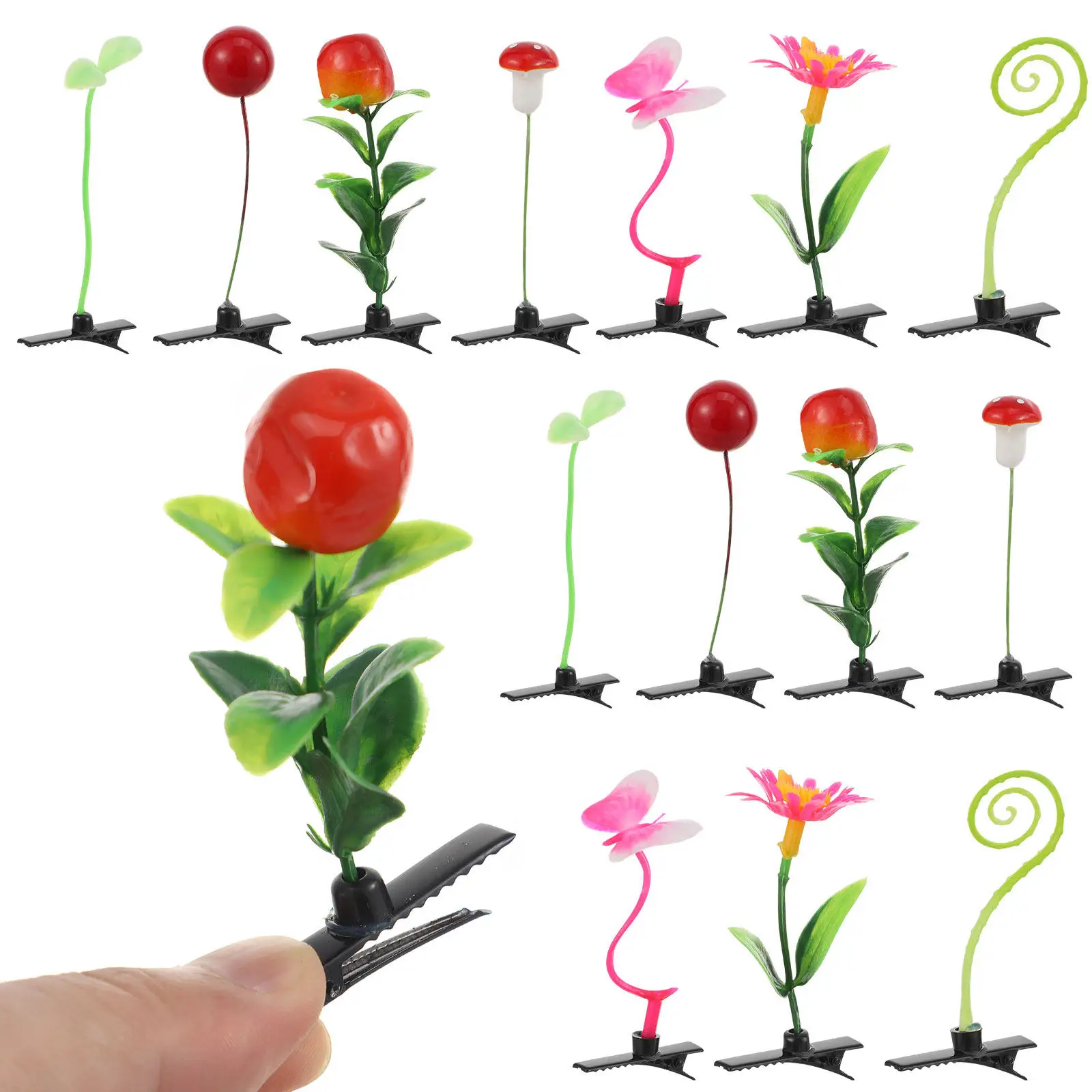 

28Pcs Simulation Plant Hair Clip Lovely Creative Hairpins Easy to Use Hair Accessories for Girls Kids Lovely Party Travel