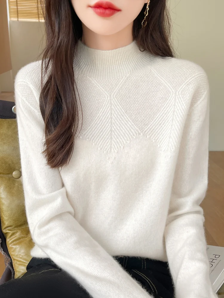 

Мягкая, приятная для кожи женская основа irt, свободный трикотаж с высоким воротником, повседневная длинная све, термоцветная одежда для поездок на работу