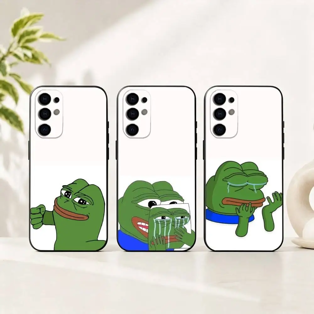Funny meme Pepe the Frog Phone Case For Samsung S25,S24,S21,S22,S23,S30,Ultra,S20,Plus,Fe,Soft Silicone Black Cover