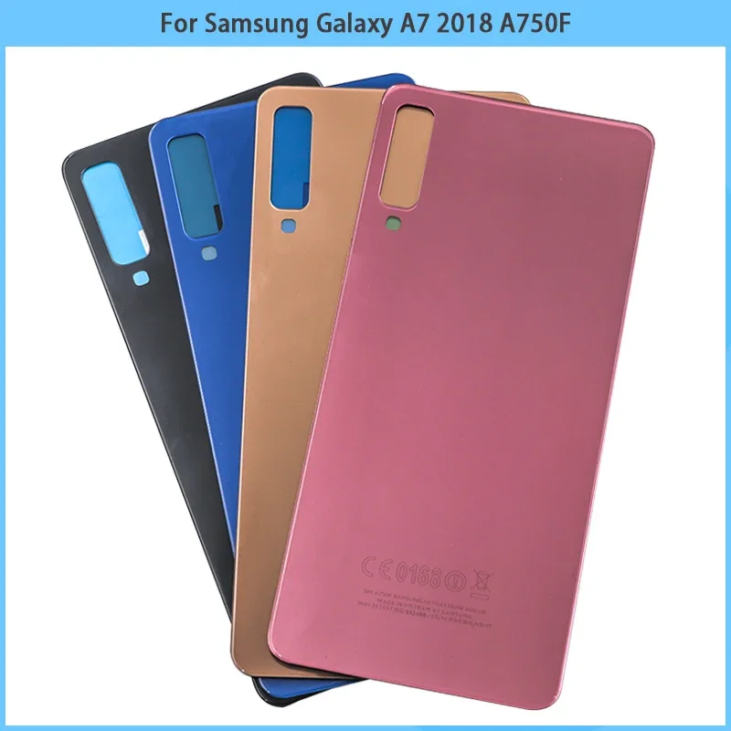 For Samsung Galaxy A7 2018 A750 A750F SM-A750 Battery Back Cover Rear Door Glass Panel Housing Case Camera Lens Adhesive Replace