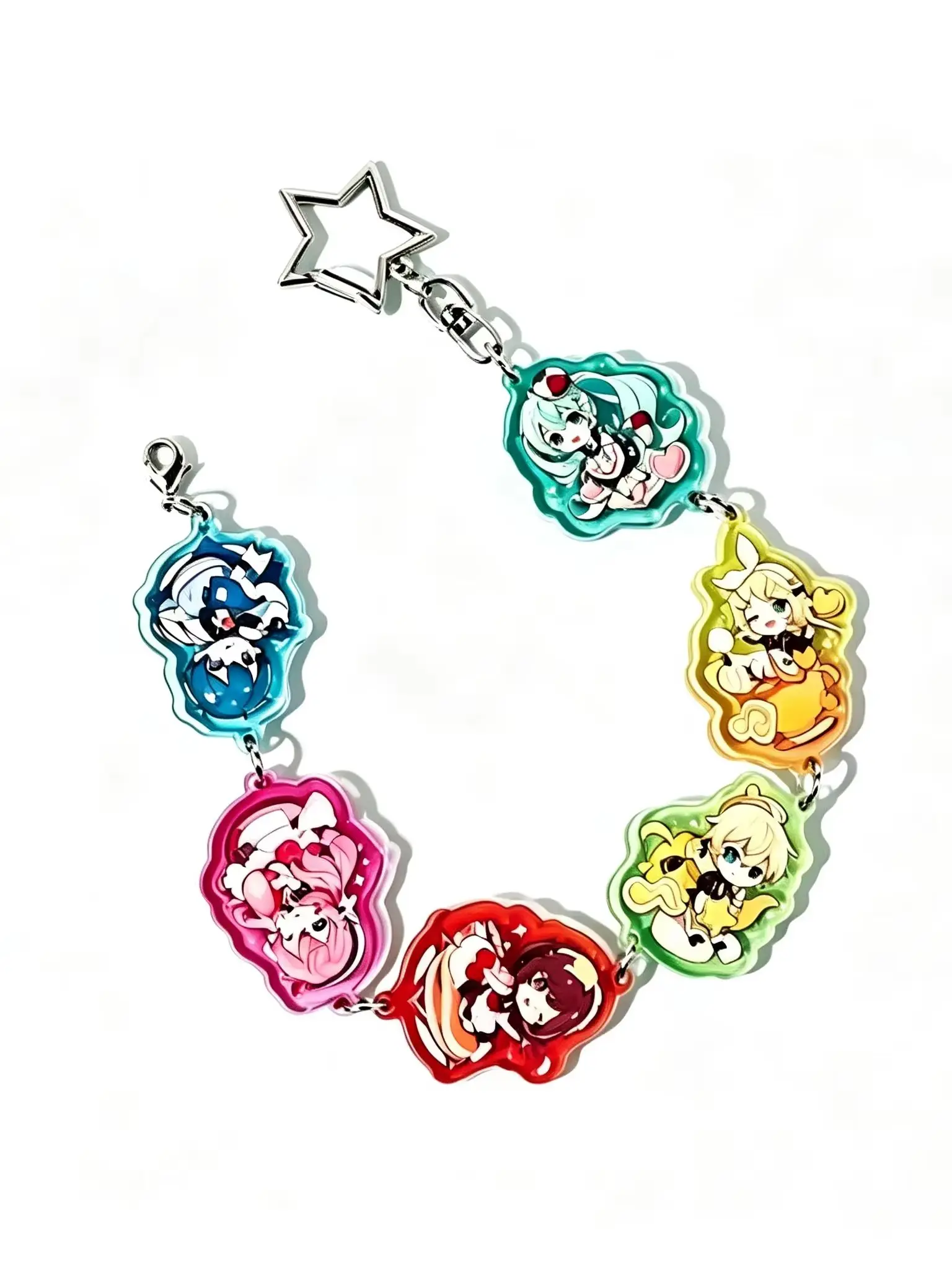 Hatsune Miku Merchandise Bracelet, Guzi Miku Acrylic Bead Keychain, Hatsune Bracelet Backpack Charm view 5