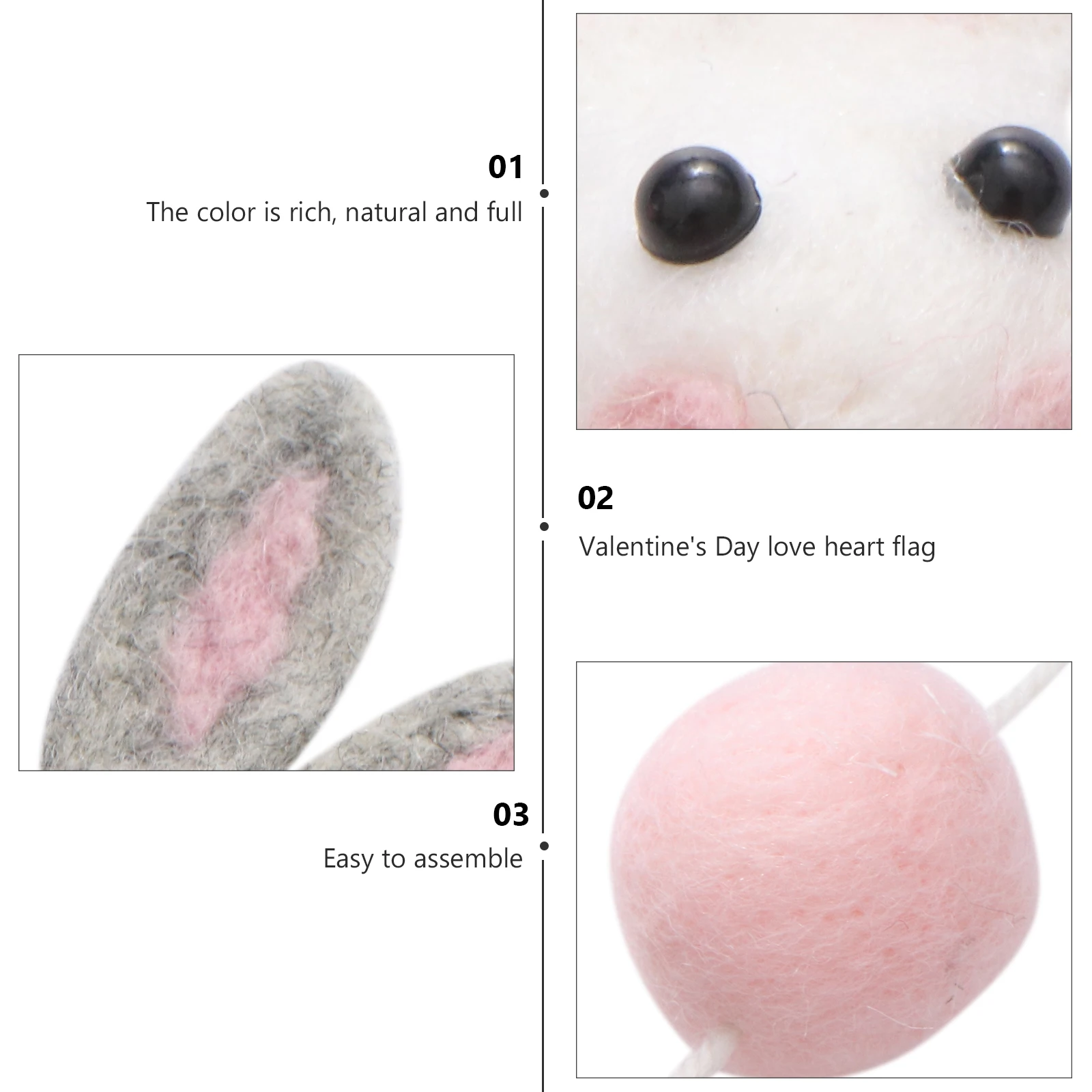 

1Pcs Rabbit String Felt Ball Banner Fine Craftsmanship Hanging Decoration for Room Wall Ceiling Home Party Photography Prop