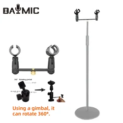Microphone bar base mic holder with clips 마이크거치대 Stereo Array Spacing Mic Mount Bar for XY ORTF Recording double mic stand