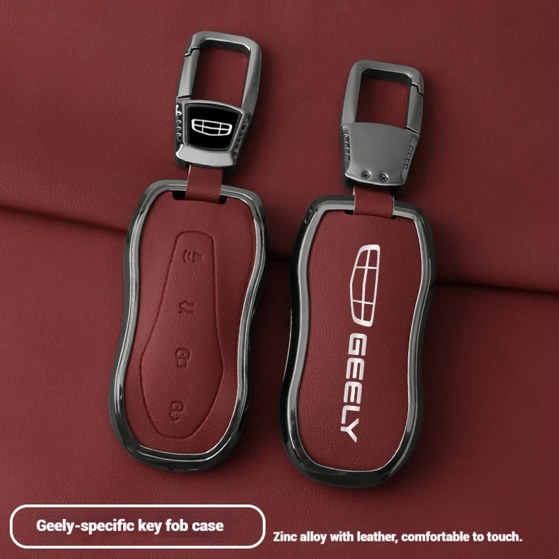 

Car Zinc Alloy Key Case Cover Protector For Geely Tugella 2020 Boyue Atlas Pro Gili Tugella Shell Keychain Fob Accessories