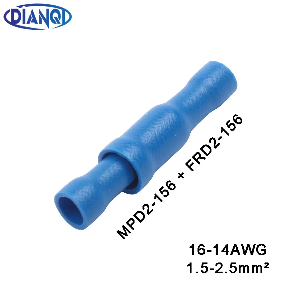 FRD2-156 MPD2-156 الإناث والذكور معزول موصل كهربائي تجعيد رصاصة محطة لأسلاك الصوت 16 ~ 14 AWG