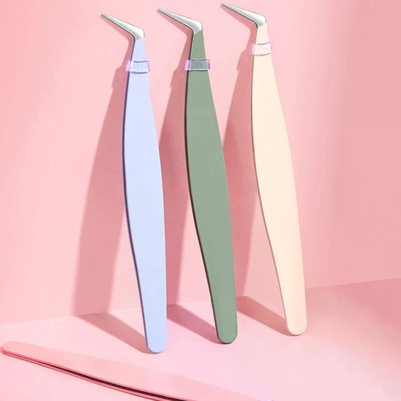 الفولاذ المقاوم للصدأ ثلاثية الأبعاد مشبك دقيق الرموش الملقط رمش تمديد الملقط لاش ملحقات أداة ماكياج أداة #1