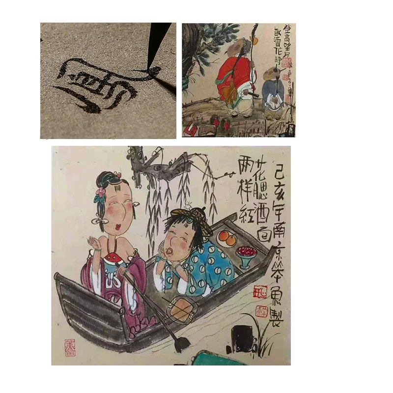 Handmade Half-Ripe Xuan Paper Mulberry Paper Chinese Painting Jute Paper Cursive Script Running Script Brush Calligraphy Papier