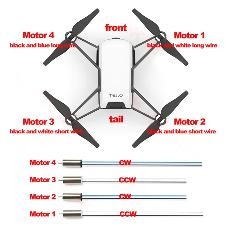 2024 New High Performance Motor Replacement Repair Part for Tello Remote Control Drone RC Quadcopter Accessories