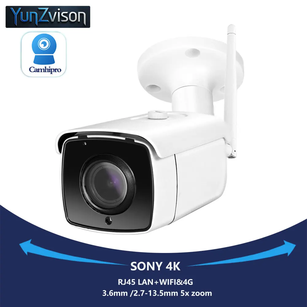 

4K 8MP 3G 4G SIM Card Wireless Security Vedio 5X Optical Zoom Wifi Камера 3.6MM Two Way Audio IR 30M Night Version