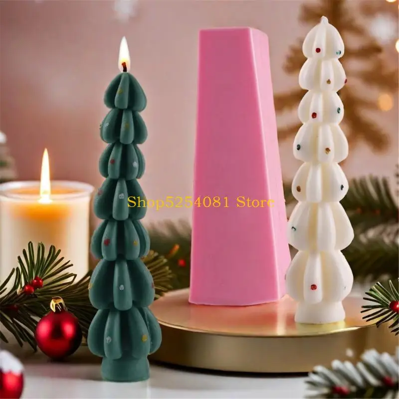 AXYC Christmas Tree Silicone Molds للشمعة ، هدية عيد الميلاد ، الديكور