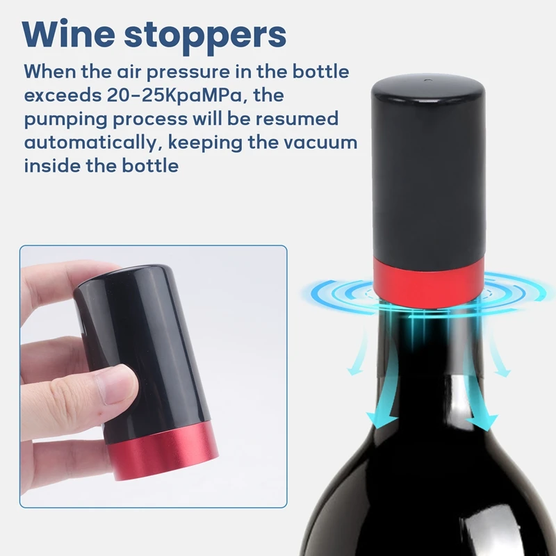 Stopper Vacuum Wine Stopper Vacuum,Electric Wine Bottle Stoppers,Reusable Wine Corks, Wine Preserver, Decorative Wine