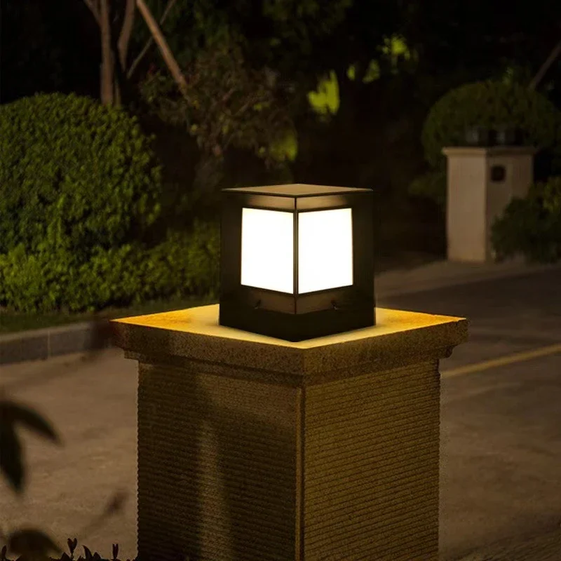 Solar square stigma light, outdoor wall gate lighting LED outdoor garden waterproof garden light