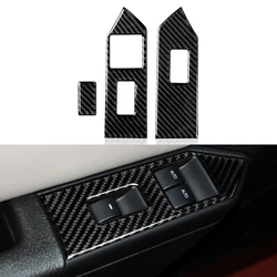 Carbon Fiber Car Window Lifter Control Switch Panel Sticker Decal Interior Trim Cover for Ford Mustang 2009-2014 Accessories