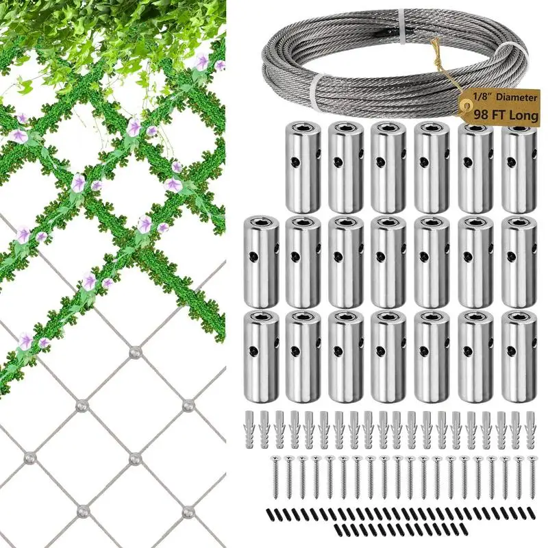 

Trellis Kit For Brick Wall Outdoor Stainless Steel Garden Trellis System Farmhouse Wire Trellis With Expansion Anchors