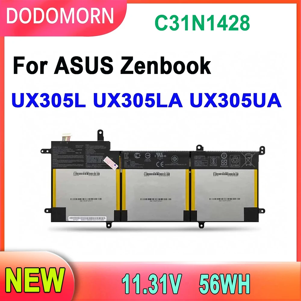 DODOMORN C31N1428 3ICP5/91/91 Laptop Battery For ASUS Zenbook UX305L UX305LA UX305UA Series 11.31V High Quality