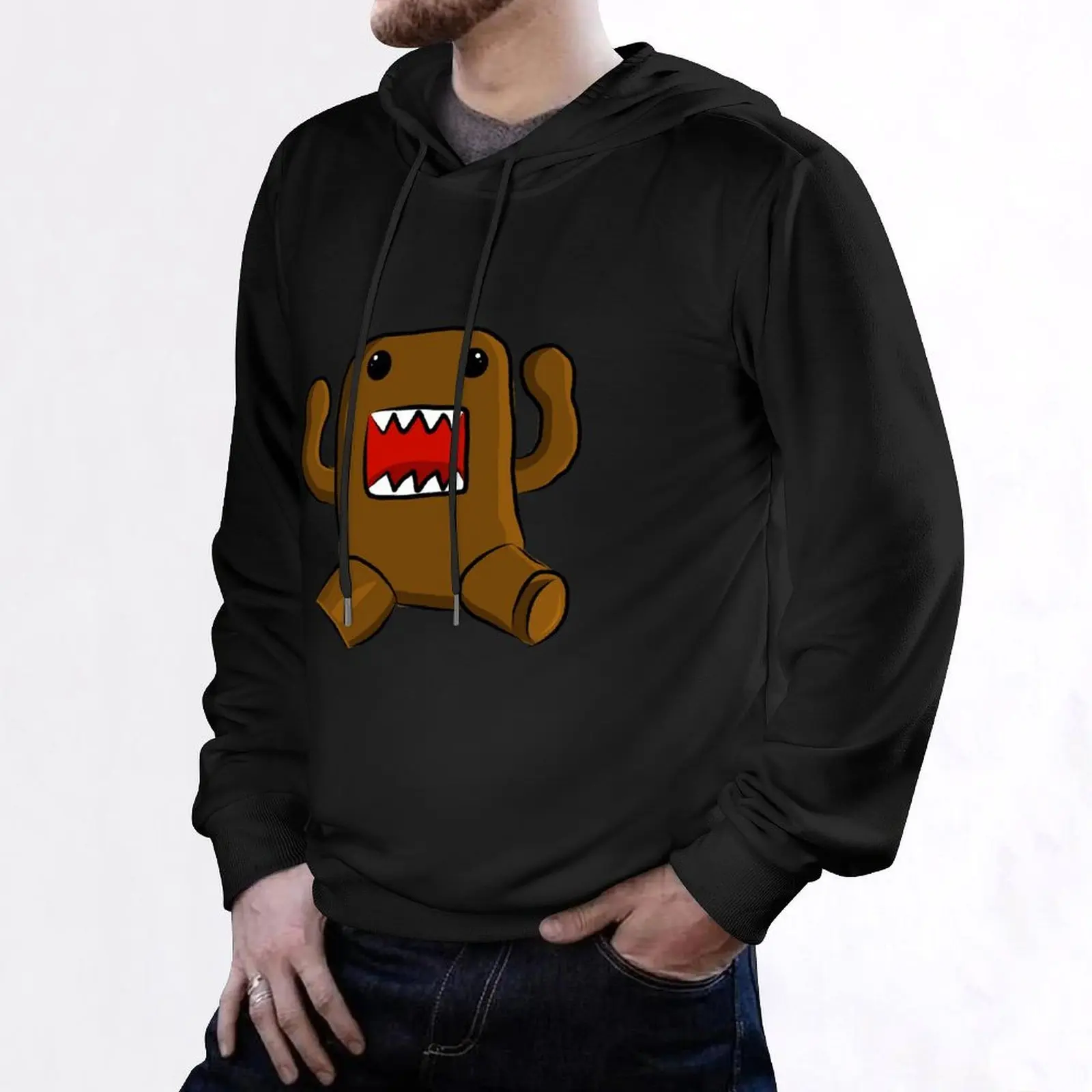ملابس خريفية للرجال من Little Brown Monster ملابس رجالية عصرية ملابس خريف كورية بغطاء للرأس جرافيك