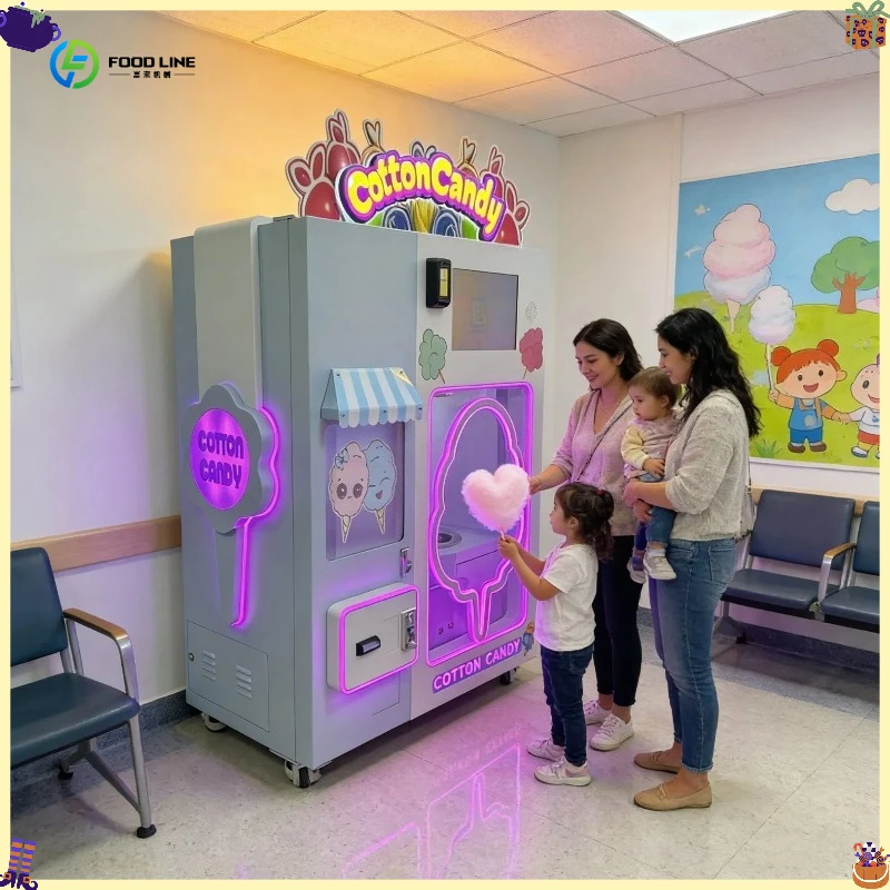 Indoor Cotton Candy Vending Machine with Small Change Feature FL Customized