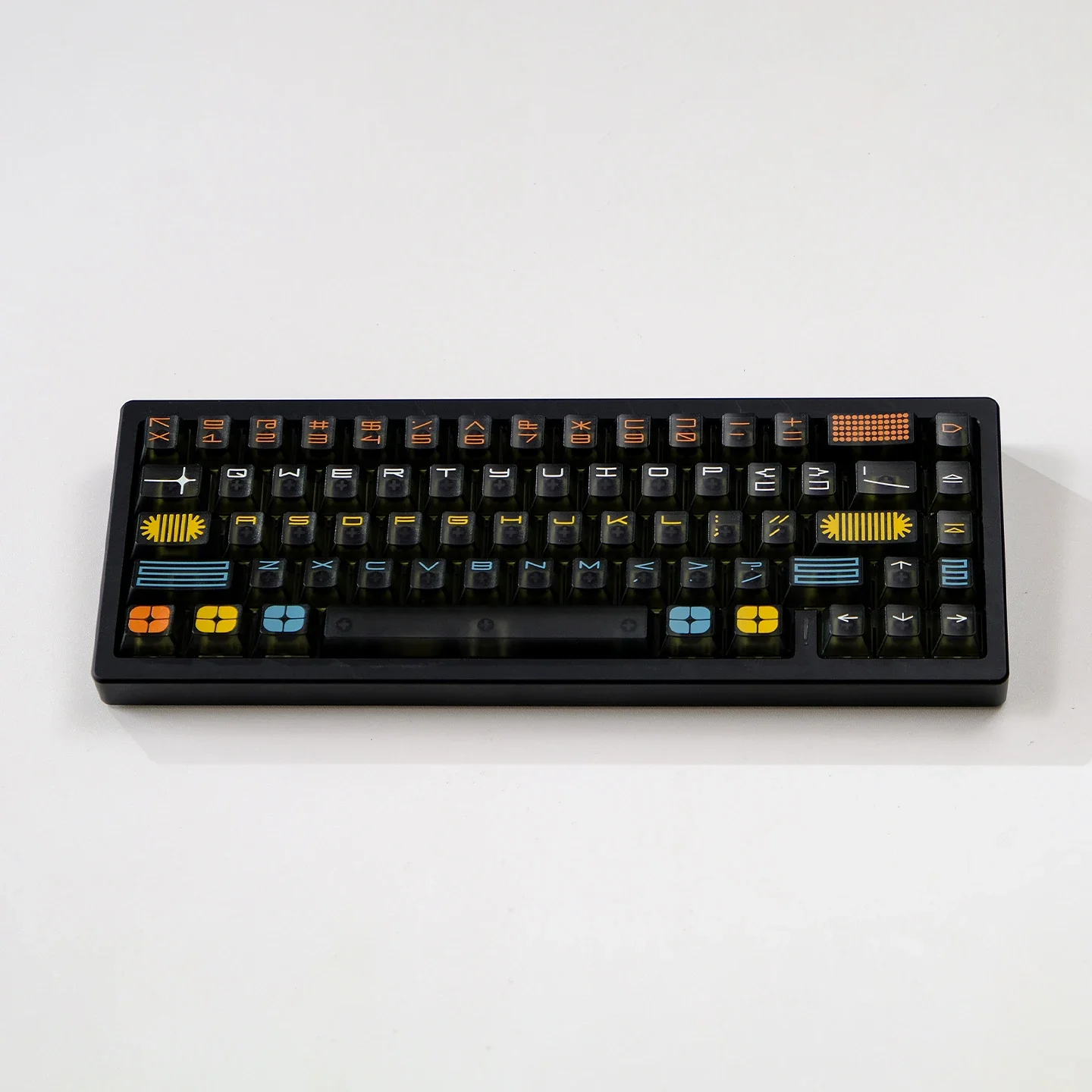 Aifei EXPO Keycaps 122 Keys Black Fog Translucent PC UV Print Cherry Height for Mechanical Keyboard Wooting Anne Pro2 GK61 Game
