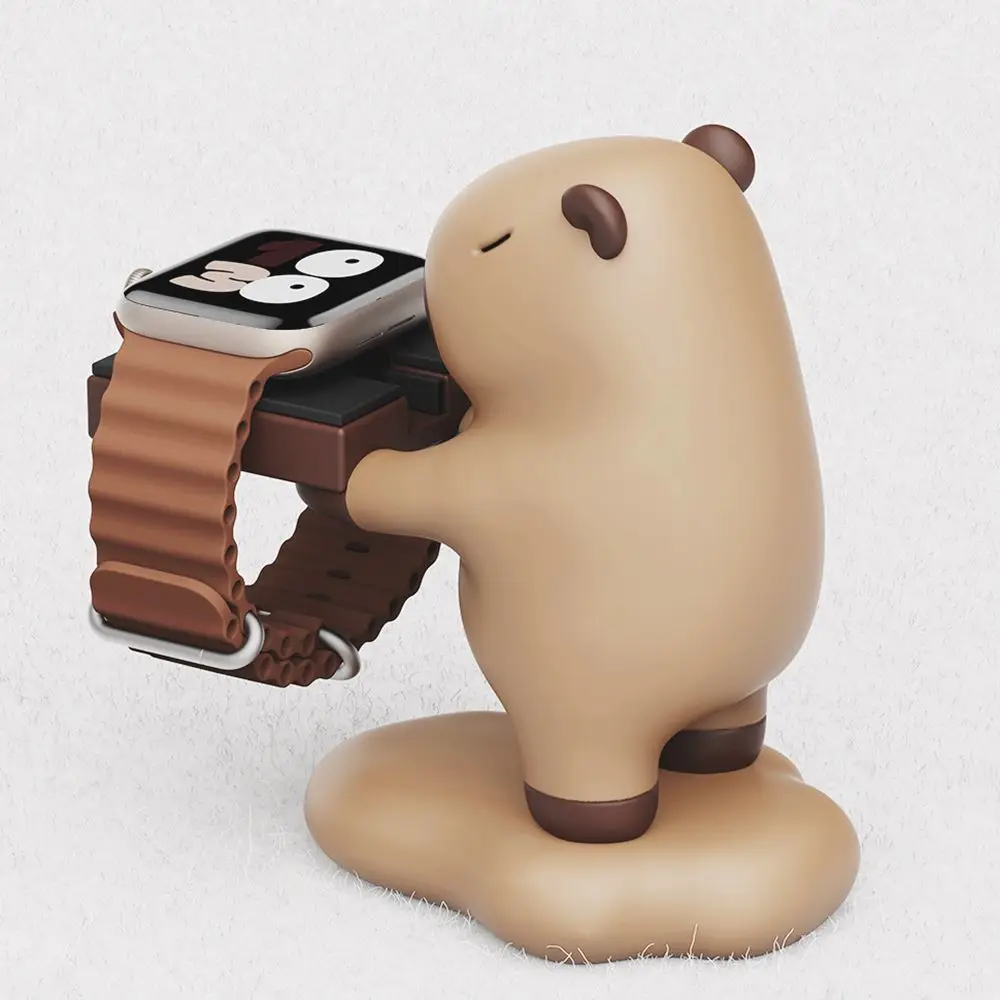 Kawaii Capybara Apple Watch Charger Stand Anime Capybara Figure Watch 8 7 6 5 4 3 2 Se Currency Charger Stand Toys Festive Gift