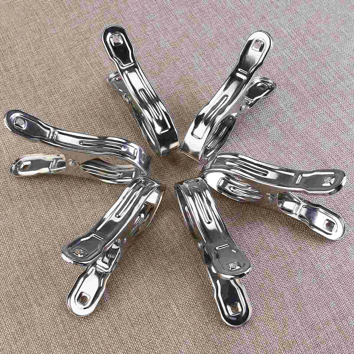 ULTNICE Big Size  Stainless Steel Large Beach Towel Clips Plastic Clothespins Clothes Pegs Pins Hangers Clamp