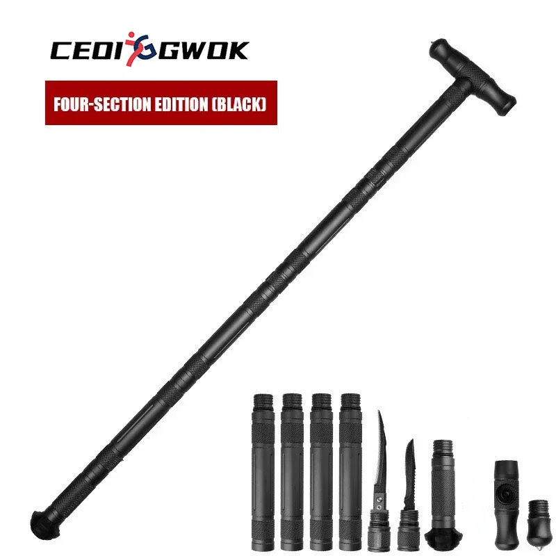 

CEOI GWOK Multi-functional Outdoors Equipment Detachable Walking Stick Perfect Hiking Mountaineering T-shaped Trekking Poles