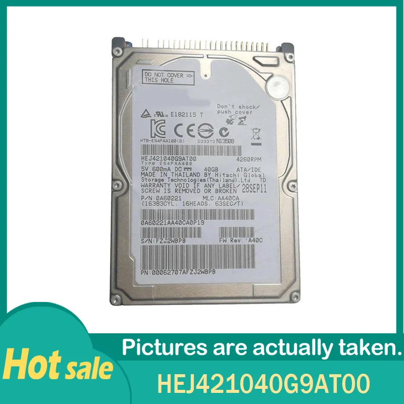 100% Original  Hard Disk Drive HEJ421040G9AT00  40GB