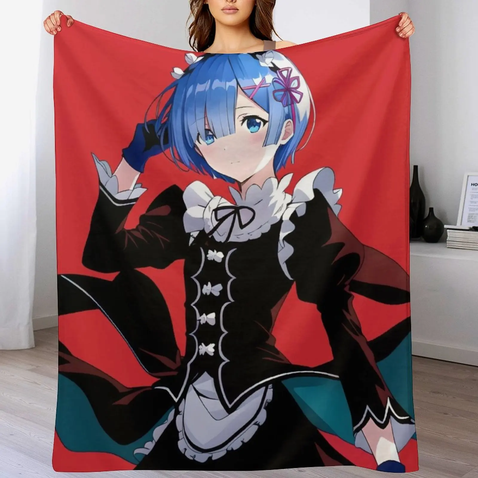 Rem Re:Zero Royal Throw Blanket Furrys Extra Large Throw Blankets