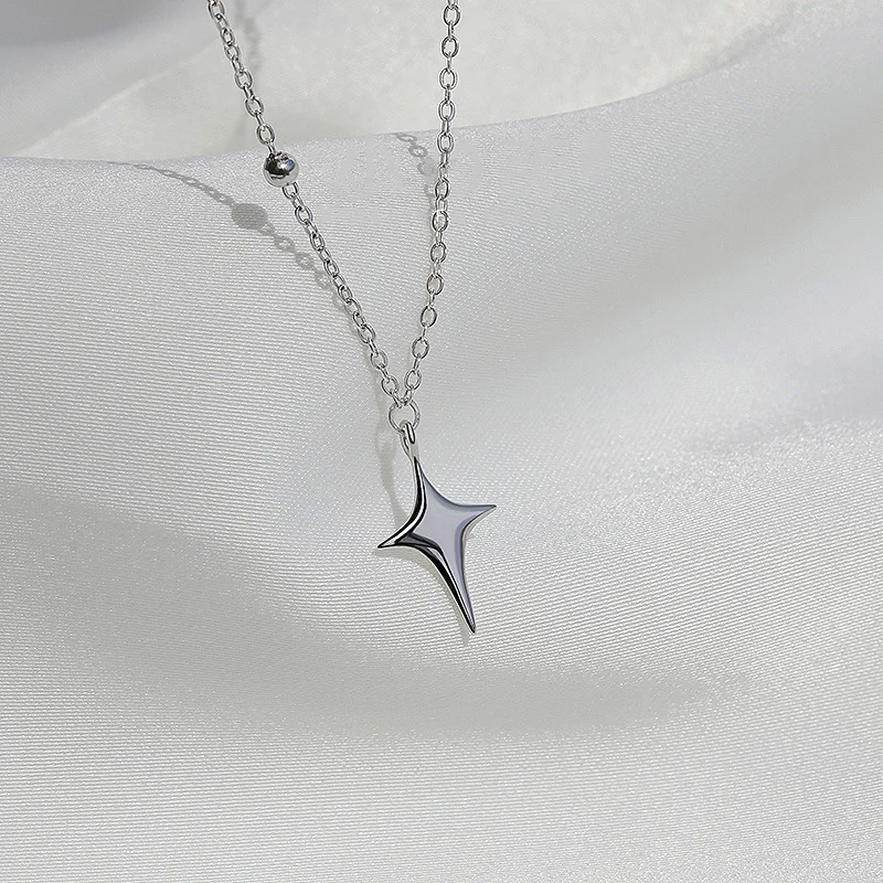 New Korean Asymmetric Star Necklace for Women Simple Light Luxury Cold Wind Necklaces Party Jewelry Gift