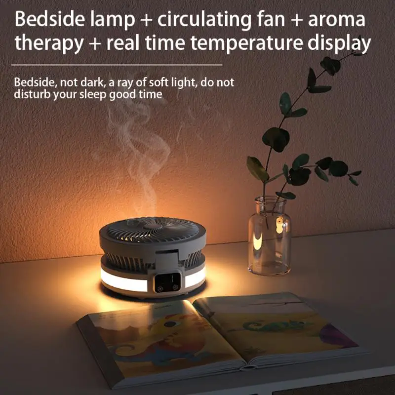 

Desk Fan Portable Powerful Small Table Fan Quiet 4 Speed Wind Desktop Personal Fan Rotate Mini Fan Cooling With Bedside Lamp